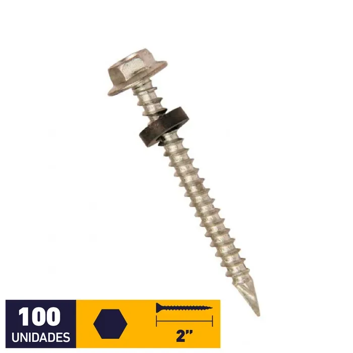 TORNILLO 10 X 2 ESPADA HEXAGONAL 100 UNIDADES