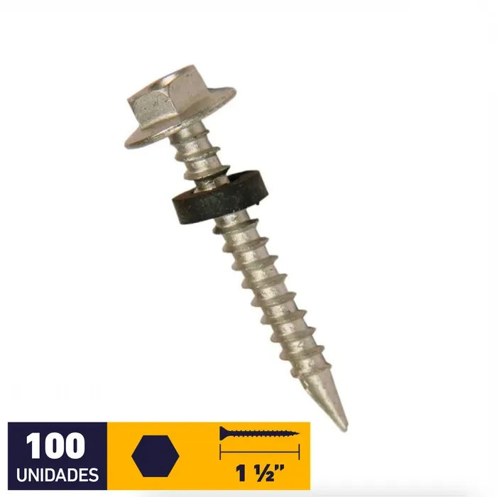 TORNILLO 10X 1 1/2 ESPADA HEXAGONAL 100 UNIDADES