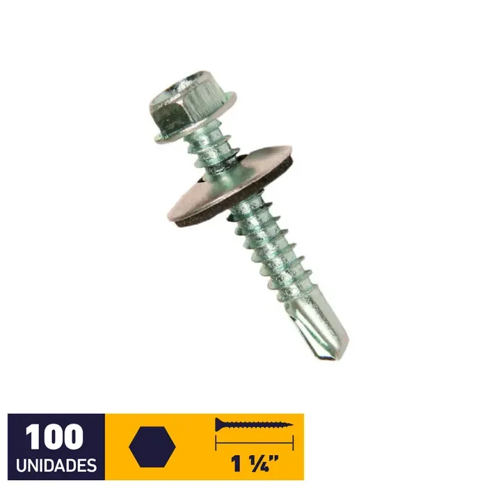 TORNILLO 12X 1 1/4 HEXAGONAL 100 UNIDADES
