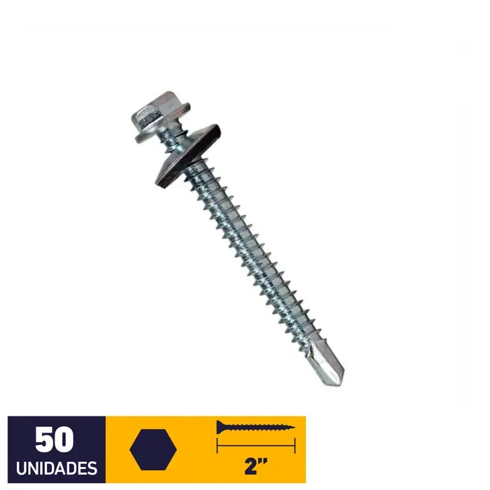 TORNILLO 12X 2 HEXAGONAL PUNTA BROCA 100 UNIDADES
