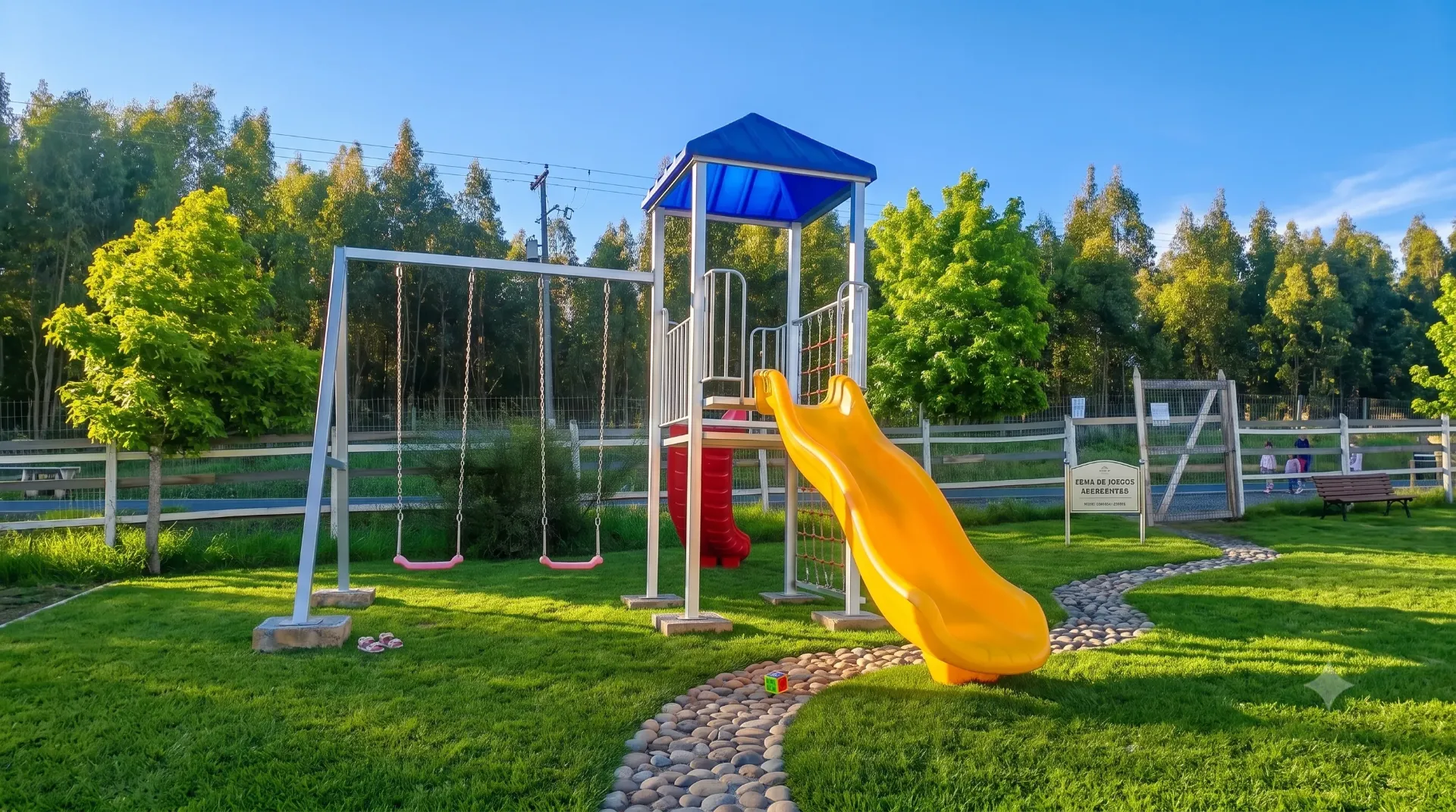 Plaza Infantil Modular con Torre, Toboganes y Columpios PLAZA 4