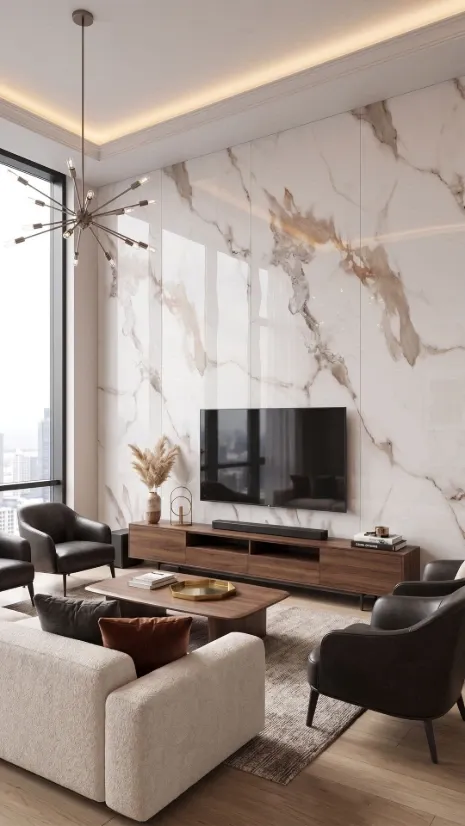Lámina de PVC Mármol 8266 – Revestimiento Decorativo de Alto Brillo