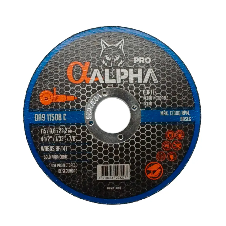 DISCO DE CORTE 4 1/2 X 0.8  EXTRA FINO AC/AC INOX