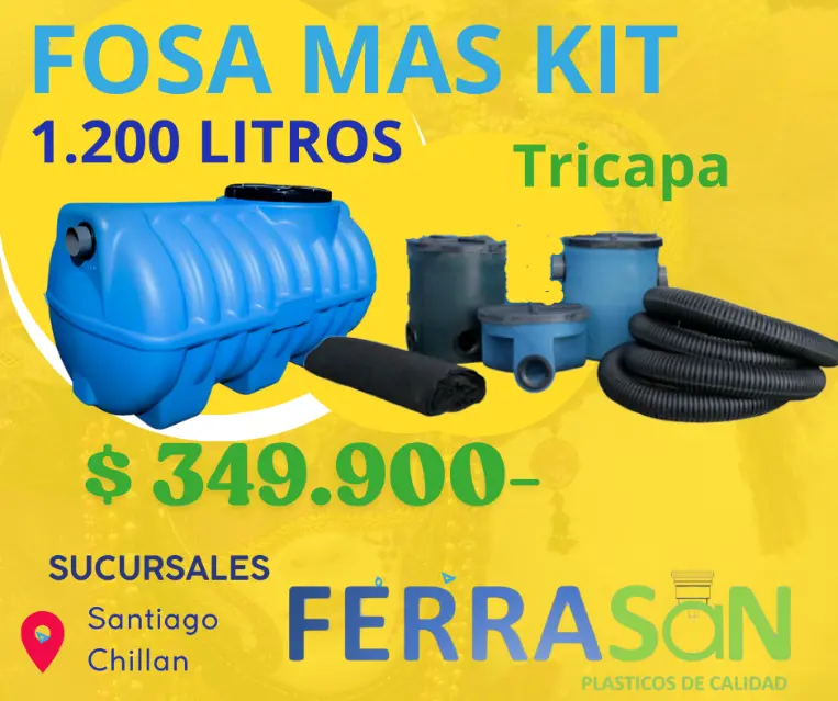 Fosa 1200 Tricapa más kit Basico