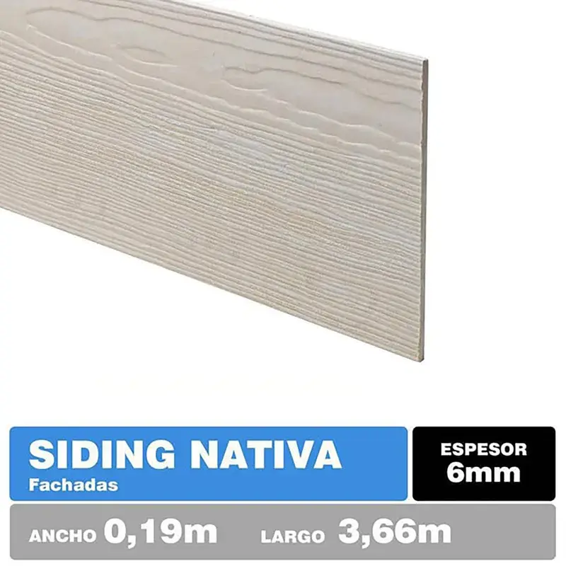 Siding Fibrocemento 19x366 cms x 6mm